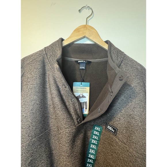 NWT Eddie Bauer Brown Men's Sweater Fleece Size 3XL - Picture 12 of 12